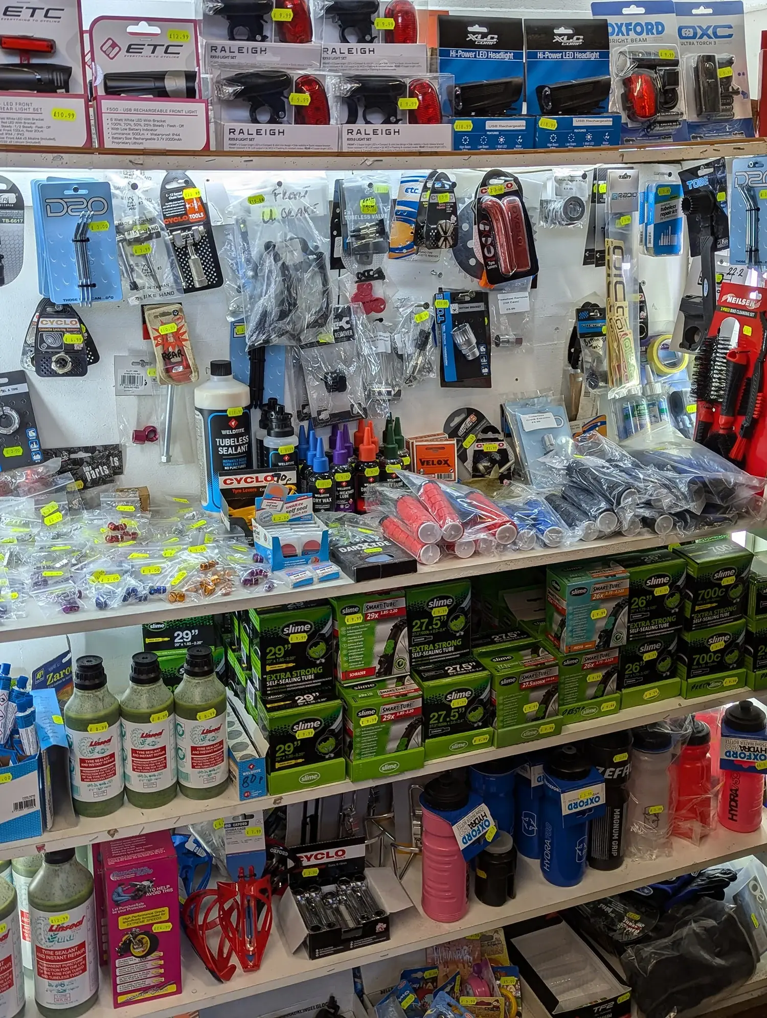 Bicycle spares and accessories at Shirebrook Motorcycles